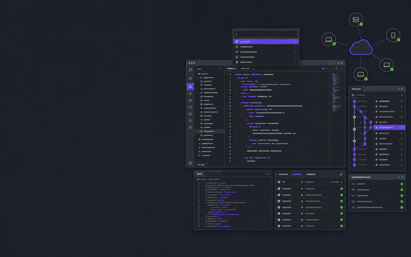 Graphite coding workspace with editor, source control, terminal, and Cloud sync